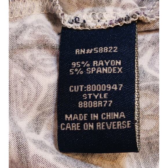 Max Edition Tunic Women Medium 3/4 Sleeve Black Geometric Handkerchief Hem Rayon - Picture 5 of 9